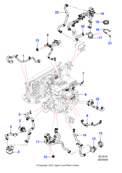 T4K9528 - Jaguar Outlet hose