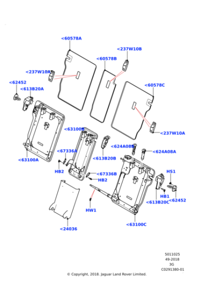 LR115001 - Land Rover Latch - Rear Seat Back