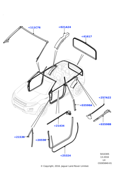 LR069258 - Land Rover Seal - Windscreen