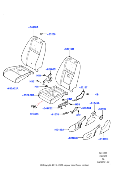 LR136513 - Land Rover Cover - Seat Reclining Mechanism