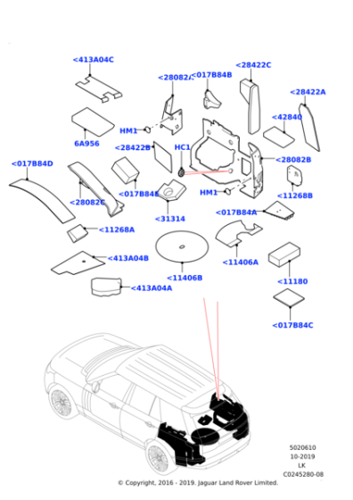 LR041734 - Land Rover Insulator - Quarter Panel