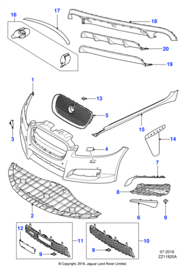 C2Z16215XXX - Jaguar Bumper cover