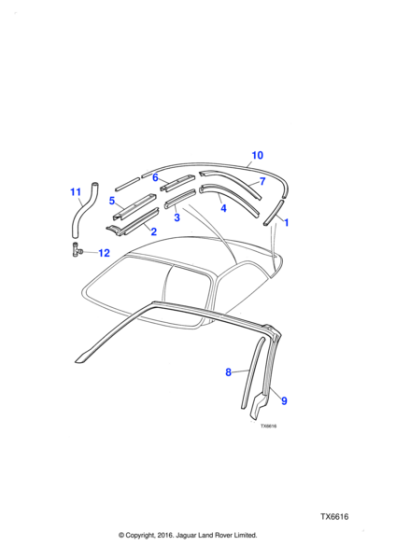 HJB7778AA - Jaguar Hood frame seal