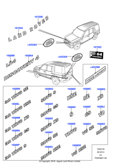 LR019704 - Land Rover Name Plate