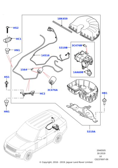 LR088859 - Land Rover Compressor - Suspension Levelling