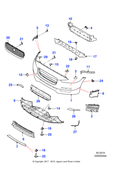 T4N28948 - Jaguar Radiator grille