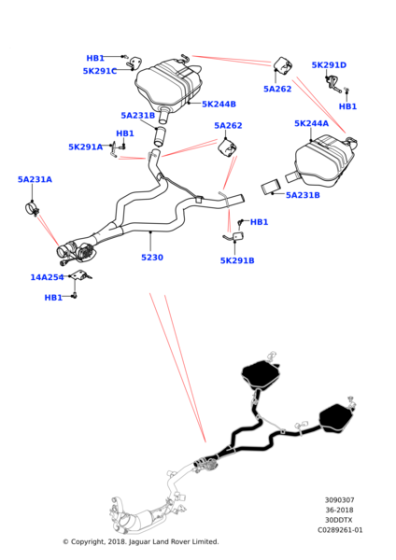 LR126077 - Land Rover Muffler - Front