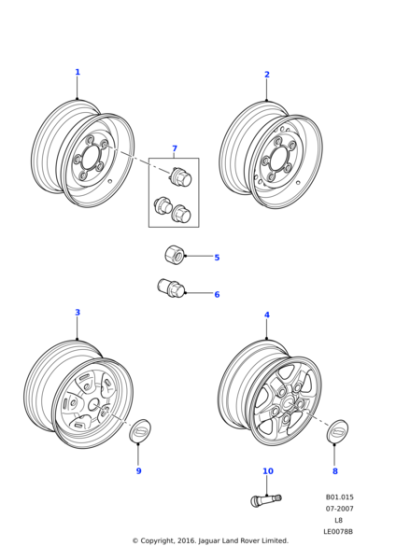 LR008758 - Land Rover Wheel-steel road