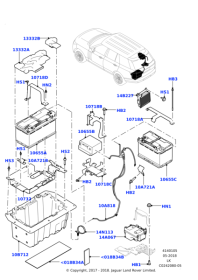 LR106408 - Land Rover Tray - Battery