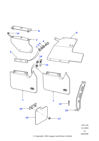 CAE100170 - Land Rover Clip-mudflap retention