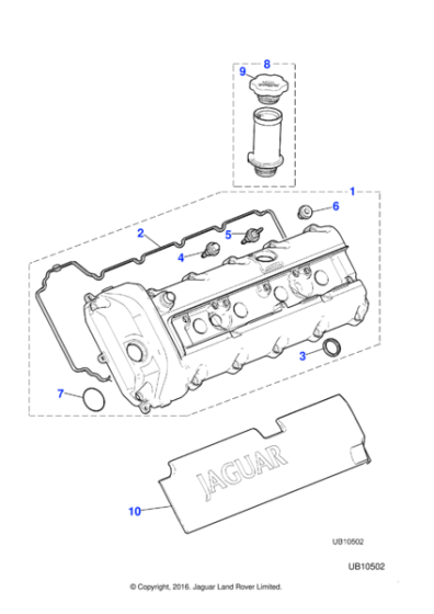 AJ810705 - Jaguar Camshaft cover