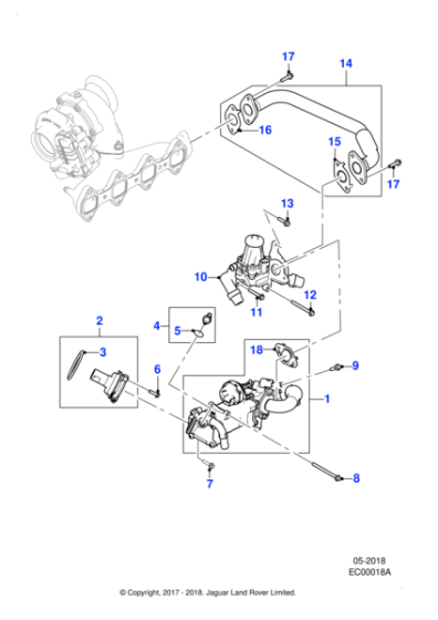 JDE39487 - Jaguar Exhaust gas recirculation valve