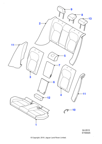 T2H44023LKP - Jaguar Headrest