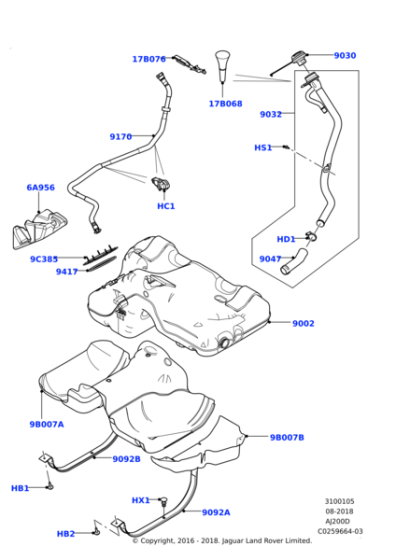 LR045111 - Land Rover Pipe - Fuel Filler