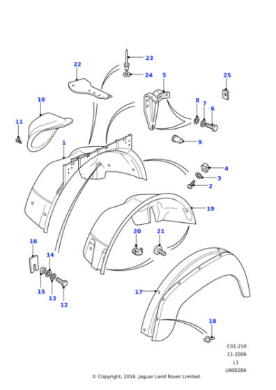 AWJ710190 - Land Rover Wheelarch assembly-front
