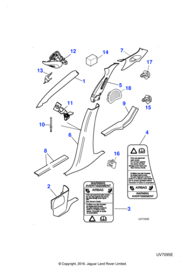 C2S13793 - Jaguar Airbag warning label