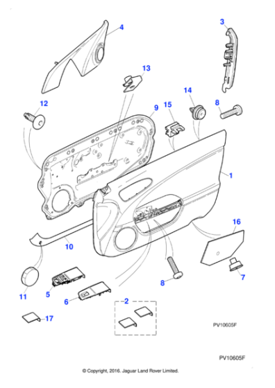 C2P14699 - Jaguar Switch plate veneer