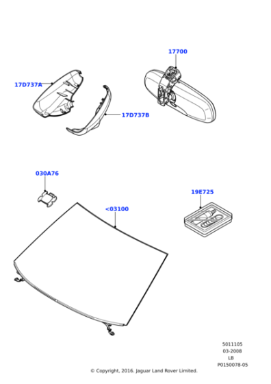 LR044100 - Land Rover Glass - Windscreen