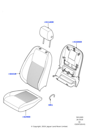 LR126412 - Land Rover Cover - Seat Back