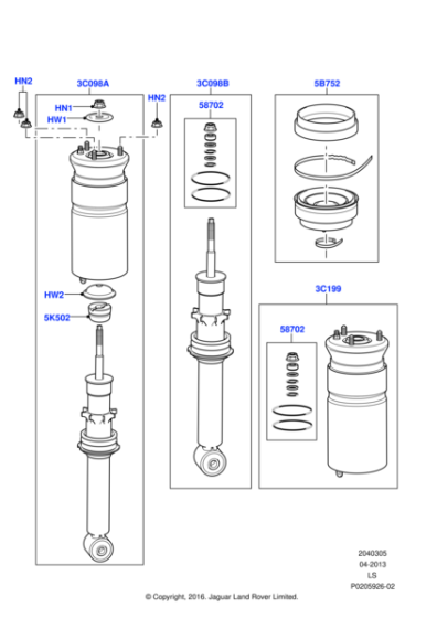 LR032646 - Land Rover Shock Absorber - Front