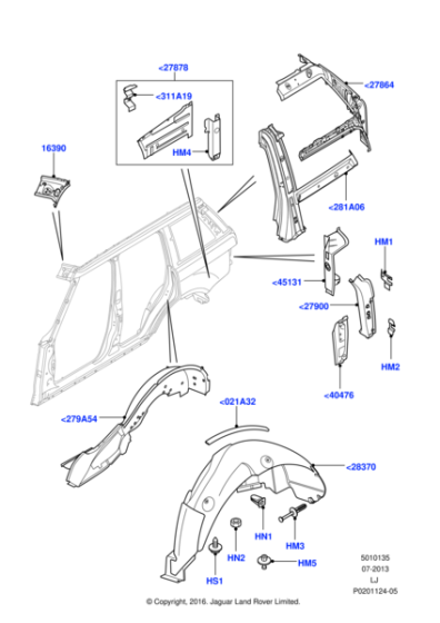 LR038171 - Land Rover Panel - Body Side Inner