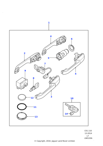 YWC000300 - Land Rover Pad-remote unit & key