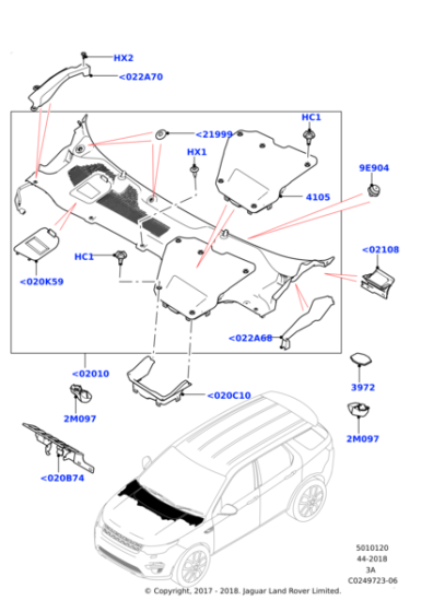 LR110745 - Land Rover Cover - Cowl Top Panel