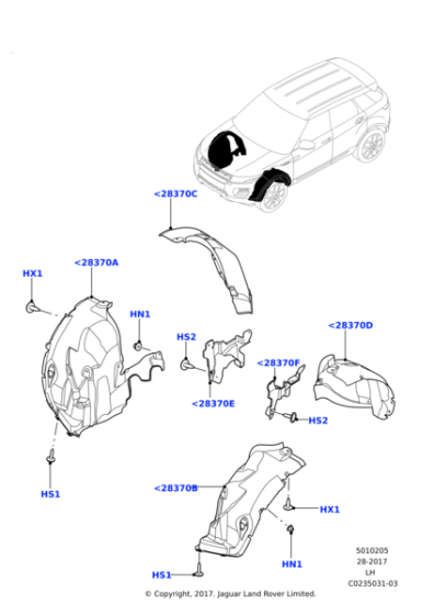 LR027395 - Land Rover Shield - Splash - Wheelhouse