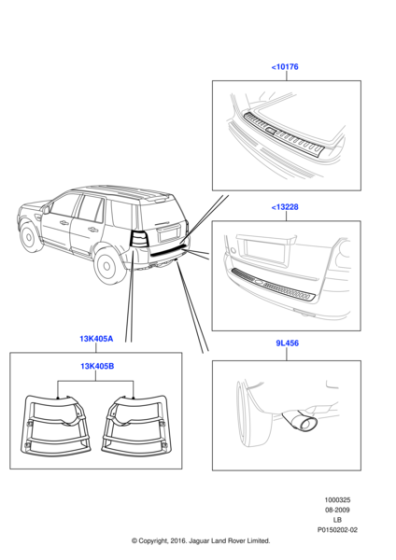 LR003685 - Land Rover Guard - Rear Lamp - Set