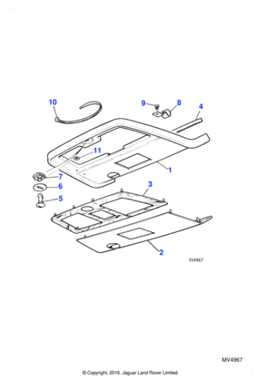 BCC9081LDY - Jaguar Roof console plate