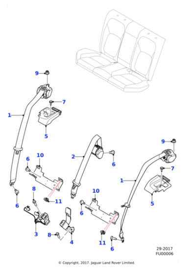 T2H32144AAM - Jaguar Seatbelt
