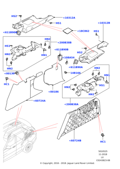 LR068092 - Land Rover Panel - Load Compartment Trim