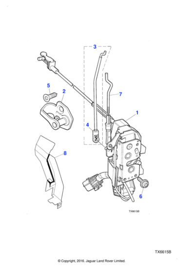 GJA1080BM - Jaguar Door latch