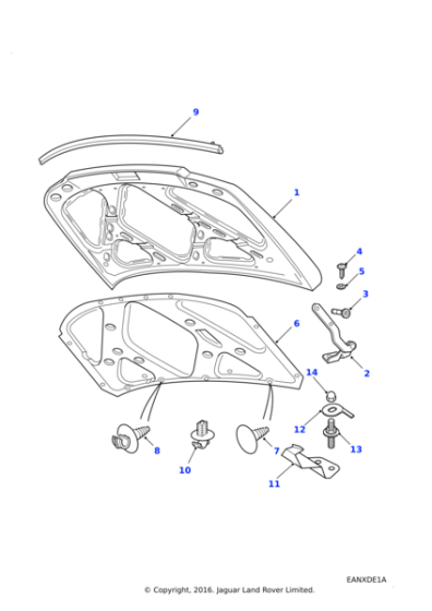 ASR2512 - Land Rover Bonnet assembly