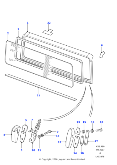 LR056278 - Land Rover Glazing rubber