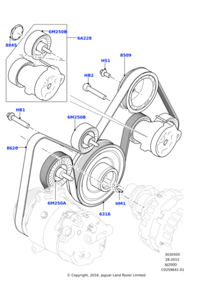 LR071712 - Land Rover Pulley - Tension