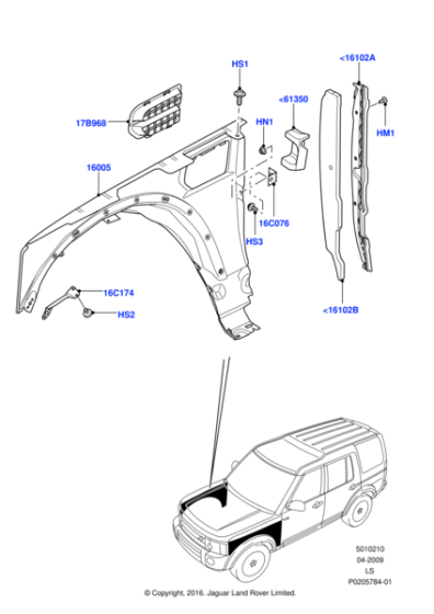 LR056240 - Land Rover Fender - Front