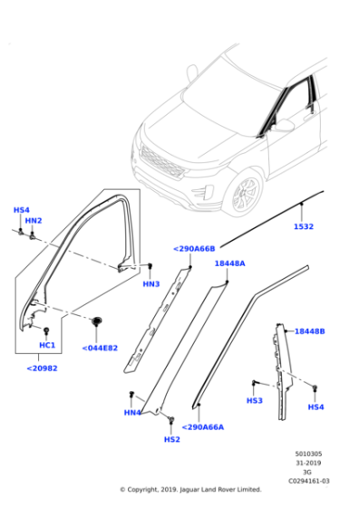 LR114206 - Land Rover Moulding - Door Window Frame
