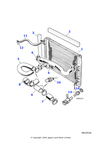 MNA4500BA - Jaguar Radiator top hose