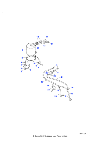 566724 - Land Rover Connector hose-three way