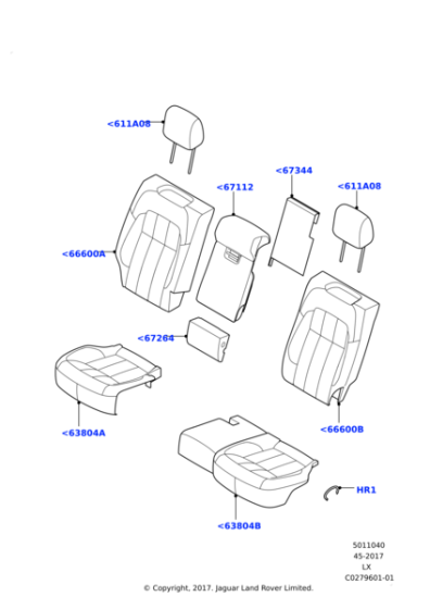 LR099430 - Land Rover Cover - Seat Back