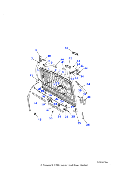 390084 - Land Rover Hinge assembly-tailgate