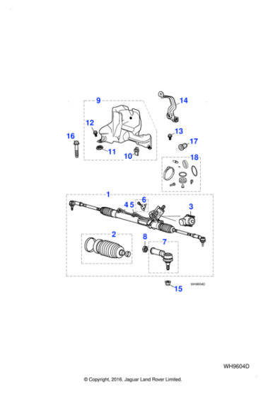 C2S51562 - Jaguar Steering rack and pinion