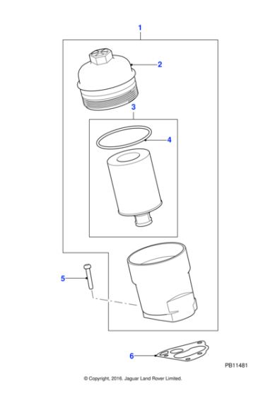 AJ811453 - Jaguar Oil filter housing gasket