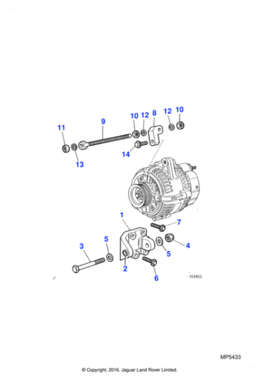 NBC3704AA - Jaguar Alternator mounting bracket