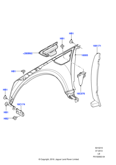 LR005867 - Land Rover Fender - Front
