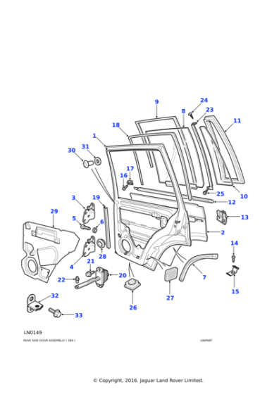 ALR6881 - Land Rover Seal-rear door glass run channel