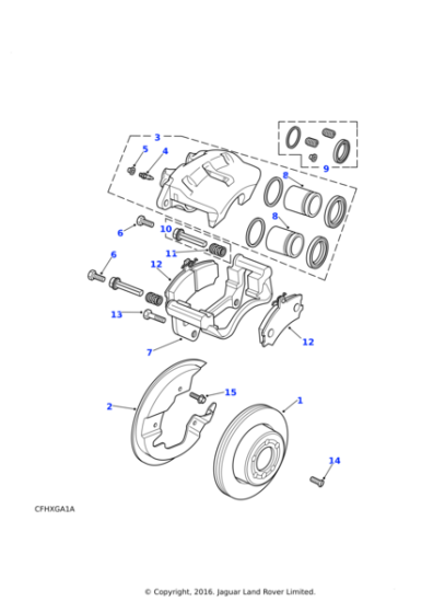 STC1916E - Land Rover Housing-front caliper
