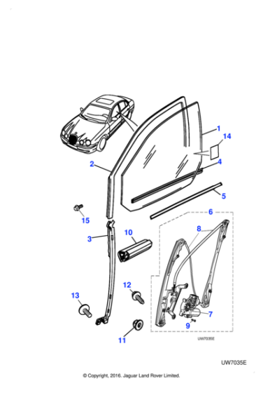 XR842096 - Jaguar Door waist seal
