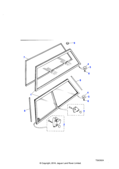 MTC6067 - Land Rover Glass & seal assembly-rear quarter